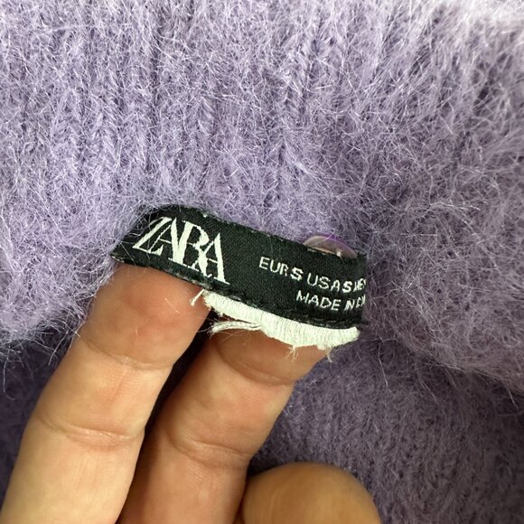 2/$30 ZARA Fuzzy Knit Shorts High Waist Lilac Small #A0654 - Picture 7 of 8